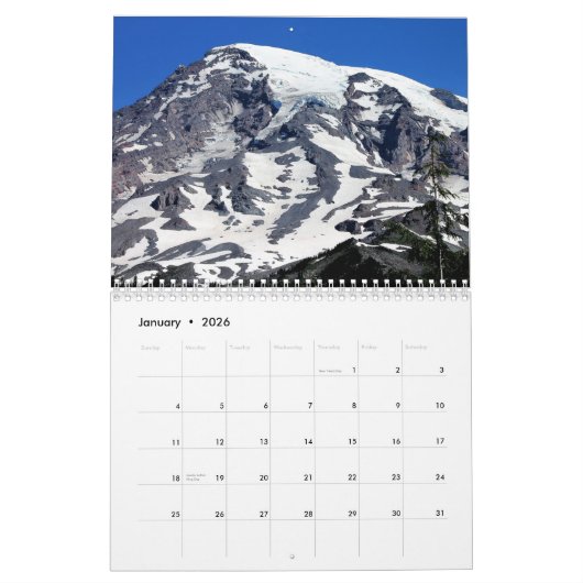 レーニア山国立公園のカレンダー カレンダー (1月 2026)