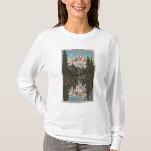 レーニア山、WA - Mt.の反射のmirror湖 Tシャツ (正面)