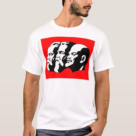 レーニン、マルクス、エンゲルス、ソ連、共産主義 Tシャツ (正面)