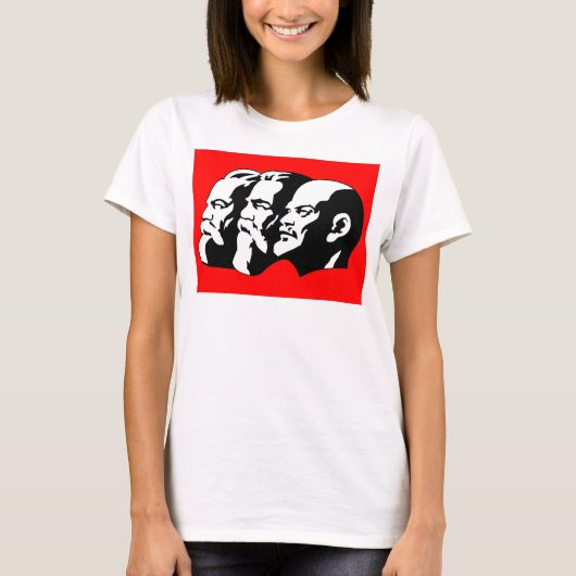 レーニン、マルクス、エンゲルス、ソ連、共産主義 Tシャツ (正面)