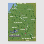 レーヌ川のレトロな旅行地図。 (正面)