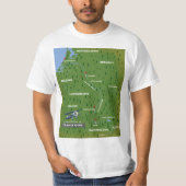 レーヌ川のレトロな旅行地図。Tシャツ Tシャツ (正面)