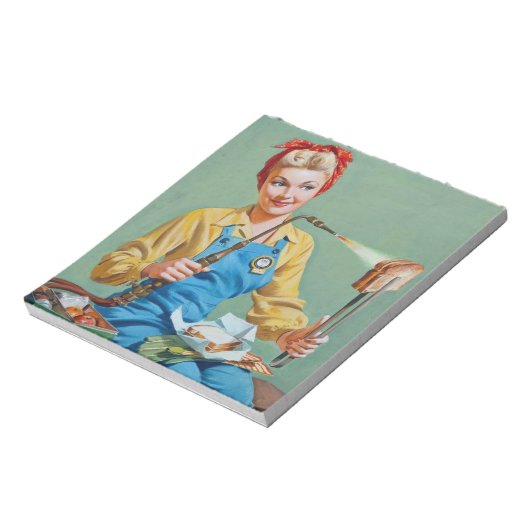 レーバーのロージーがトーストしたチーズを作る ノートパッド (回転)