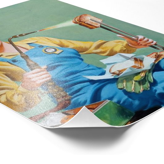 レーバーのロージーがトーストしたチーズを作る フォトプリント            (角)