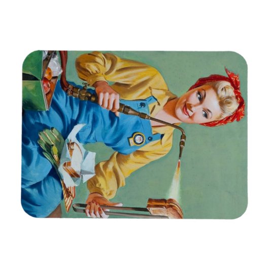 レーバーのロージーがトーストしたチーズを作る マグネット (横)