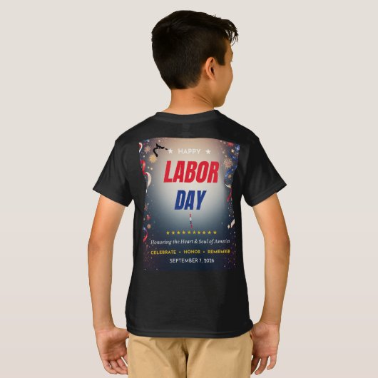 レーバーデーのTシャツデザイン Tシャツ (裏面フル)