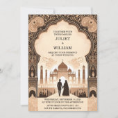 レーパレスヒンディヘナメンディインディアンスタイル結婚ズ 招待状 (正面)