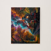 レールに乗る:ヴィンテージ蒸気機関車 ジグソーパズル (縦)