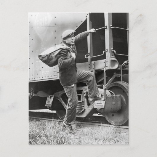 レールに乗る, 1935 ポストカード (正面)