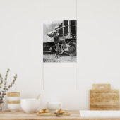 レールに乗る, 1935.ヴィンテージ写真 ポスター (キッチン)