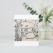 レールに浮かぶウズラ ポストカード (スタンド正面)