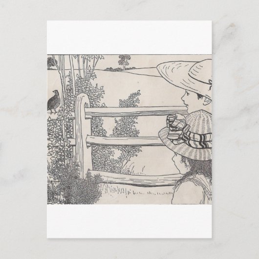 レールに浮かぶウズラ ポストカード (正面)