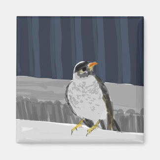 レールに鳥の磁石を付ける マグネット