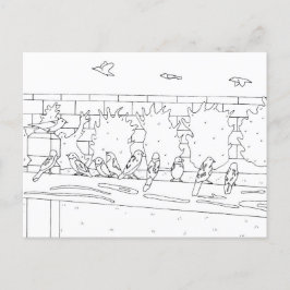 レールのスパーロー、ポストカードの色付け ポストカード