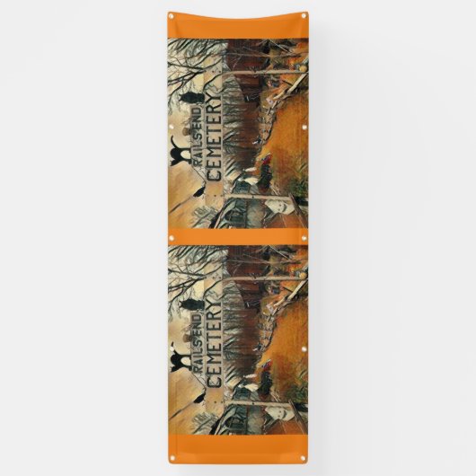レールズエンド墓地2.5' x 8'屋外バナー 横断幕 (縦)
