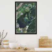 レールフットレイクテネシー衛星ポスターマップ ポスター (キッチン)