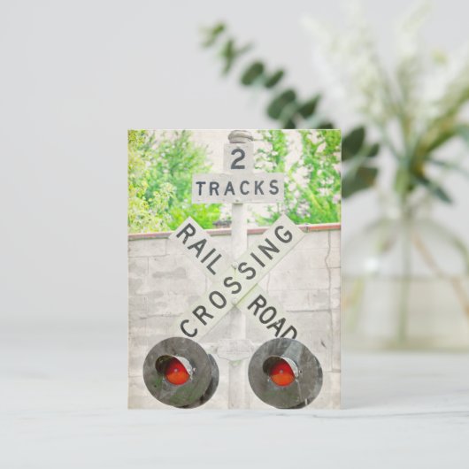 レールロード交差はがき ポストカード (スタンド正面)