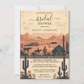 レーロデオレトロホース素朴ウェスタンブライダルシャワー 招待状 (正面)