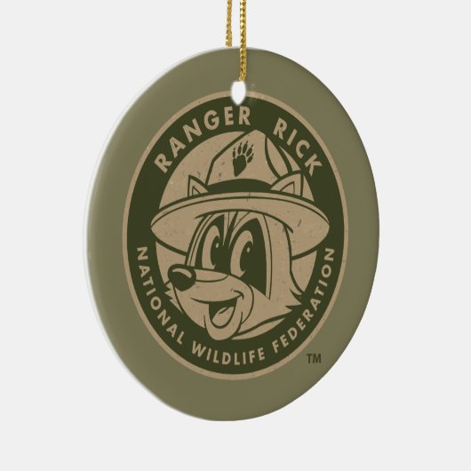 レーンジャーのリック|のレーンジャーのリックのカーキ色のロゴ セラミックオーナメント (右)