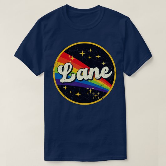 レーンレインボーイン宇宙ヴィンテージGrungeStyle Tシャツ (デザイン正面)