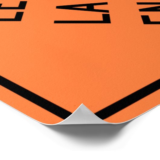 レーン離れエンド建築ハイウェイサイン ポスター (角)