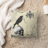 レーヴンスカルとシャンデリアゴシックハロウィーン クッション (ブランケット)