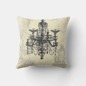 レーヴンスカルとシャンデリアゴシックハロウィーン クッション (裏面)