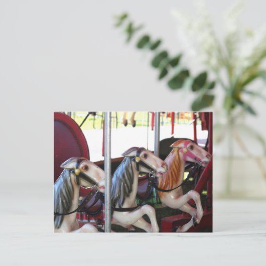 レー静かサーズ回転木馬ホース写真はがき ポストカード (スタンド正面)