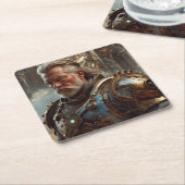 レ威厳のあるガルスチームパンクキング紙コースター スクエアペーパーコースター (アングル)