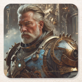 レ威厳のあるガルスチームパンクキング紙コースター スクエアペーパーコースター