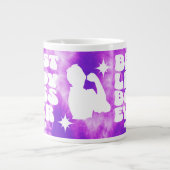 レ最高のディボスエバーレトロパープル絞り染めカスタム ジャンボコーヒーマグカップ (正面)