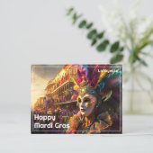 💚💜💛レ王室のガリア：マルディグラスバガランザ ポストカード (スタンド正面)