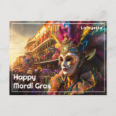 💚💜💛レ王室のガリア：マルディグラスバガランザ ポストカード (正面)