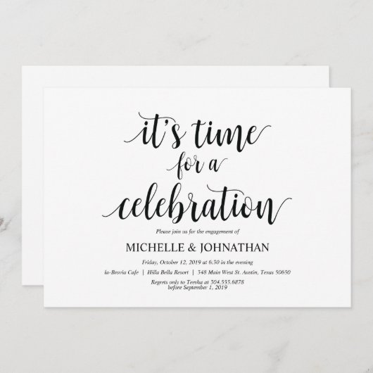 レ祝ス、婚約パーティ招待状 招待状 (正面/裏面)