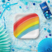 レ色彩の鮮やかインボークラシック誕生日 ペーパープレート (パーティー)