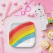 レ色彩の鮮やかインボークラシック誕生日 ペーパープレート (パーティー)