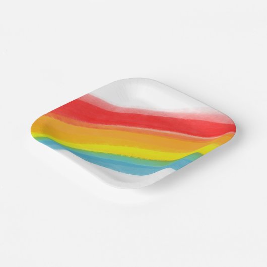 レ色彩の鮮やかインボークラシック誕生日 ペーパープレート (傾斜あり)