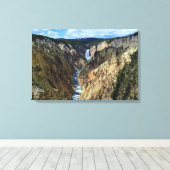 ロアイエローストーン滝 キャンバスプリント (インサイチュ (ウッドフロア))