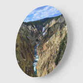 ロアイエローストーン滝 ラージ壁時計 (傾斜)