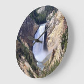 ロアイエローストーン滝 ラージ壁時計 (傾斜)