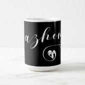 ロアション、レンヌ国旗のハート、ブリタニー コーヒーマグカップ (中央)