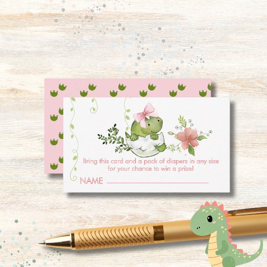 ロアソーム赤ちゃんシャワーおむつラッフルカード女児用 エンクロージャーカード