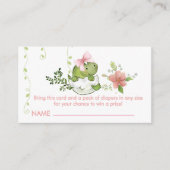 ロアソーム赤ちゃんシャワーおむつラッフルカード女児用 エンクロージャーカード (正面)