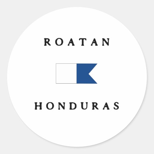 ロアタンホンジュラスアルファダイブ国旗 ラウンドシール (正面)