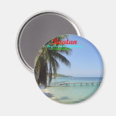 ロアタン、ベイ諸島、ホンジュラスのボタン マグネット (正面/裏面)
