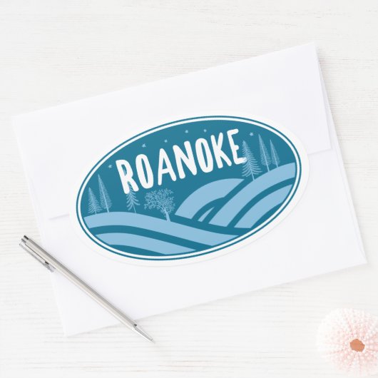 ロアノークバージニアアウトドア 楕円形シール (封筒)