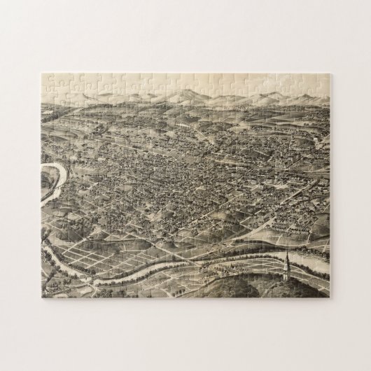 ロアノークヴァージニア(1891年)のヴィンテージの絵解き地図 ジグソーパズル (横)