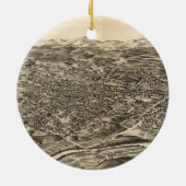 ロアノークヴァージニア(1891年)のヴィンテージの絵解き地図 セラミックオーナメント (裏面)