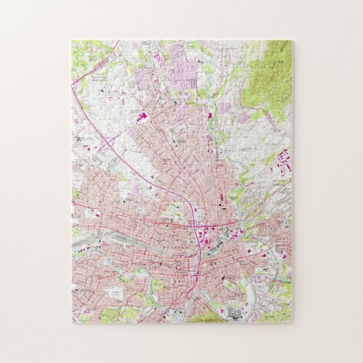 ロアノークヴァージニア(1963年)のヴィンテージの地図 ジグソーパズル (縦)