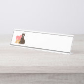 ロアマント猫 デスクネームプレート (正面)